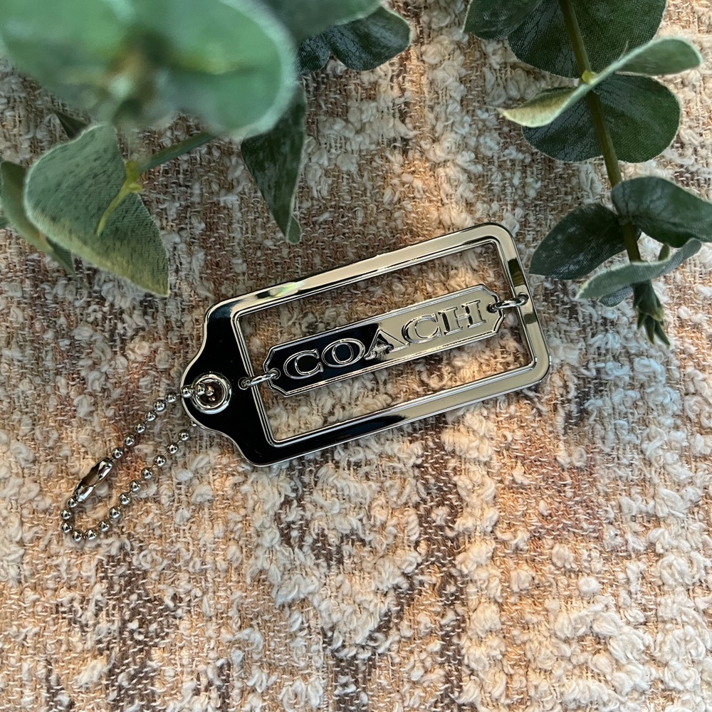 Coach Metallic Silver Keychain